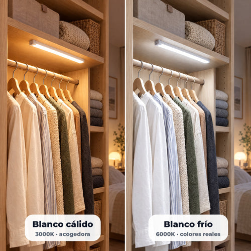 Comparativa: barra LED con luz blanco cálido y blanco frío